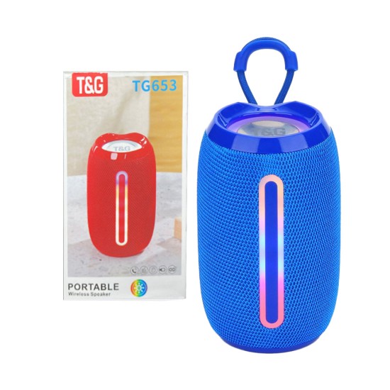 T&G WIRELESS SPEAKER TG-653 FM/AUX/USB BLUE